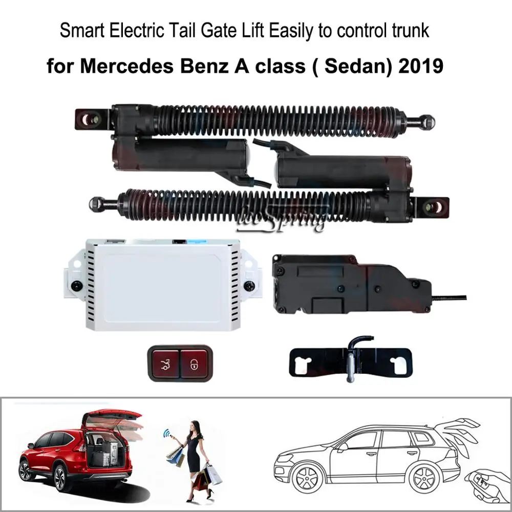 

Smart Auto Electric Tail Gate Lift for Mercedes Benz A class ( Sedan) 2019 Remote Control Set Height Avoid Pinch With Latch