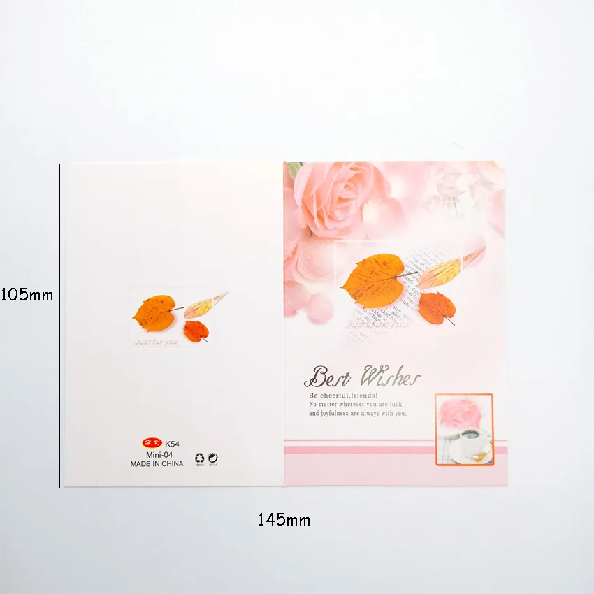 

1pcs Flower Wishes Greeting Card Mini Postcard Birthday Letter Writing Paper Message for Valentine's Day