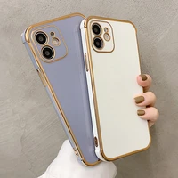 shockproof bumper camera protection phone case for iphone 12 11 pro max xr xs max x 7 8 plus 12mini electroplated plating cover
