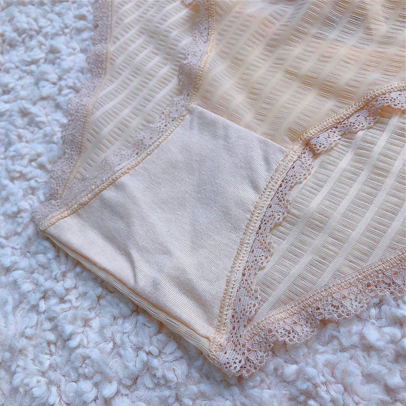 

Women Ice Silk Underpant Breathable Cotton Lace Underwear Bowknot Panties Elasticity Seamless Low-Waist Briefs Erotic Lingerie