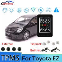 smart car tpms tire pressure monitor system for toyota ez with 4 sensors wireless alarm systems lcd display tpms monitor