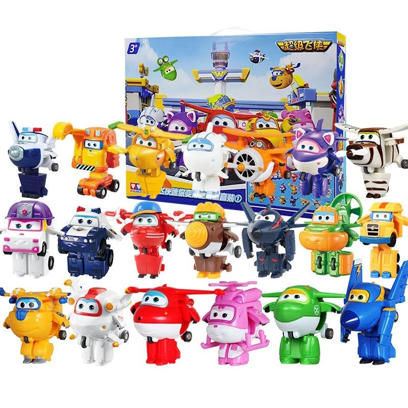 Мини Экшн-фигурки Супер Крылья игрушка-трансформер самолет из АБС-пластика робот