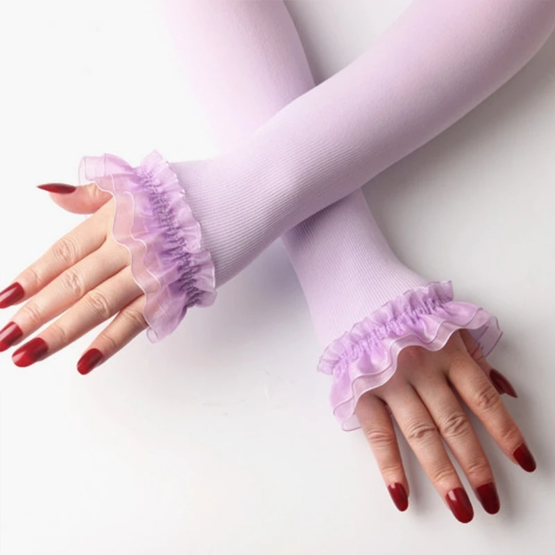 Женские перчатки для вождения с защитой от УФ лучей кружевные сетчатые Лоскутные