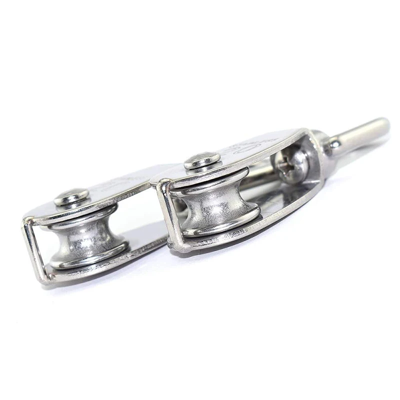 

5Pcs M20 Single Pulley Block 304 Stainless Steel Hanging Wire Pulley Roller Swivel Lifting Wire Rope Cable Towing Wheel