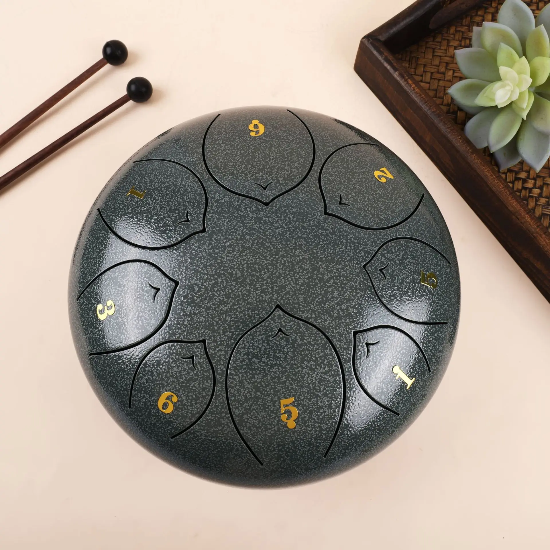 

8/8 Tune Tongue Drum 8 Inch Steel Tongue Drum Kits with Drumstick Finger Cots Drum Bag Drumstick Stand Instruments Accessories