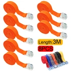 8 шт.лот 3 м Пряжка поясной ремень грузовые ремни для автомобиля мотоцикла велосипеда с металлической пряжкой буксировочный трос прочный ремень с храповым механизмом для багажа