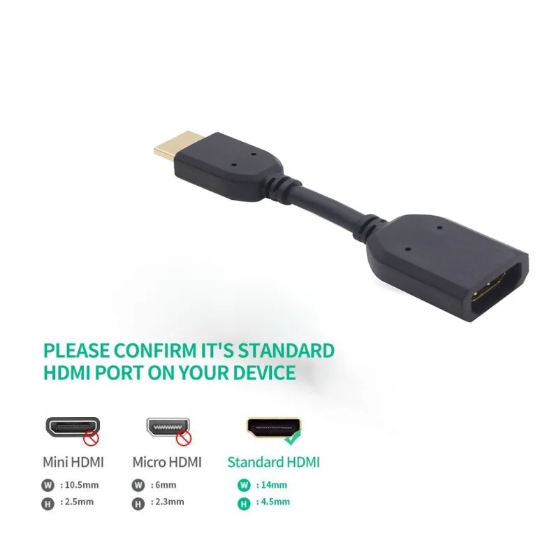 10 см Удлинительный кабель для HDMI Портативный позолоченный медный удлинитель адаптер шнур