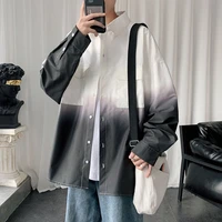 2021 gradient loose size coat casual long sleeve shirt fashion loose top