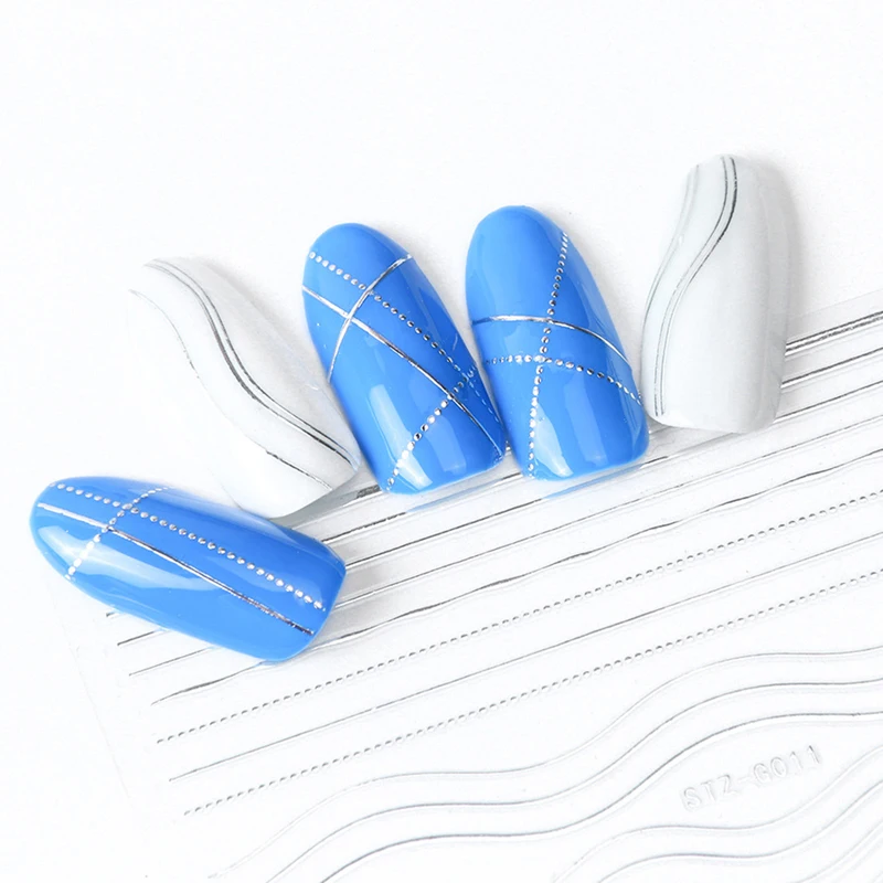 1 шт. Ногтей полосы Стикеры s черный/золотой с розовым оттенком/серебристая