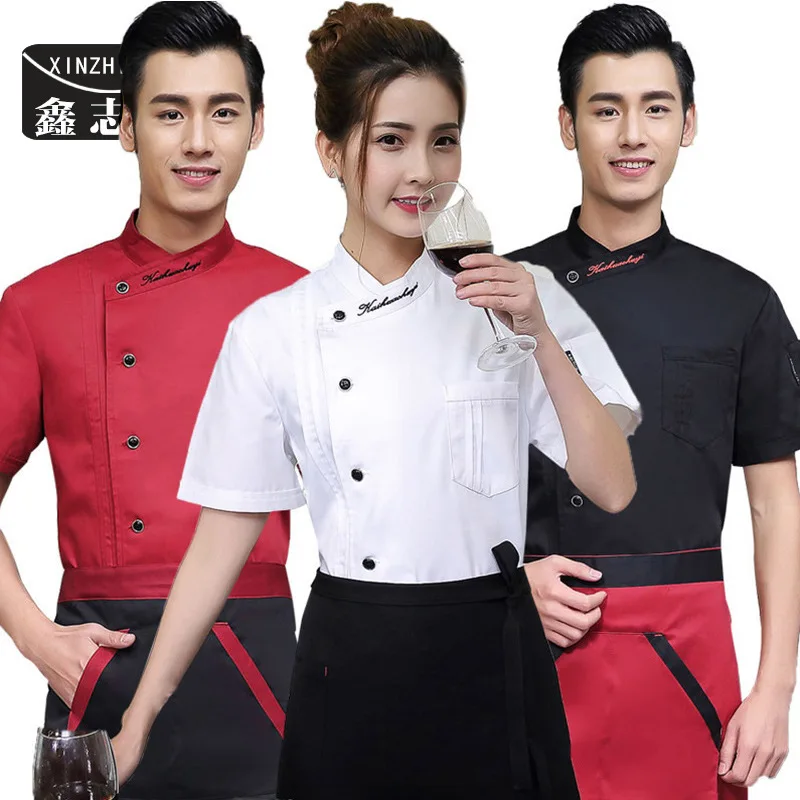 

chef's short-sleeved hotel kitchen equipment restaurant kitchen kitchen hotel chef uniform summer clothes men and women