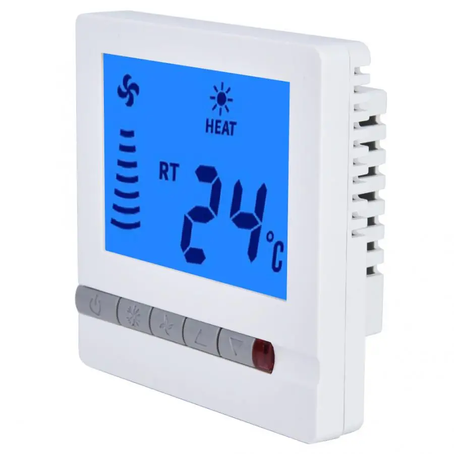 

Hot Sale Fan Temperature Controller LCD Thermostat Fan Coil Controller Room Digital Thermostat Floor Temperature Control Tester