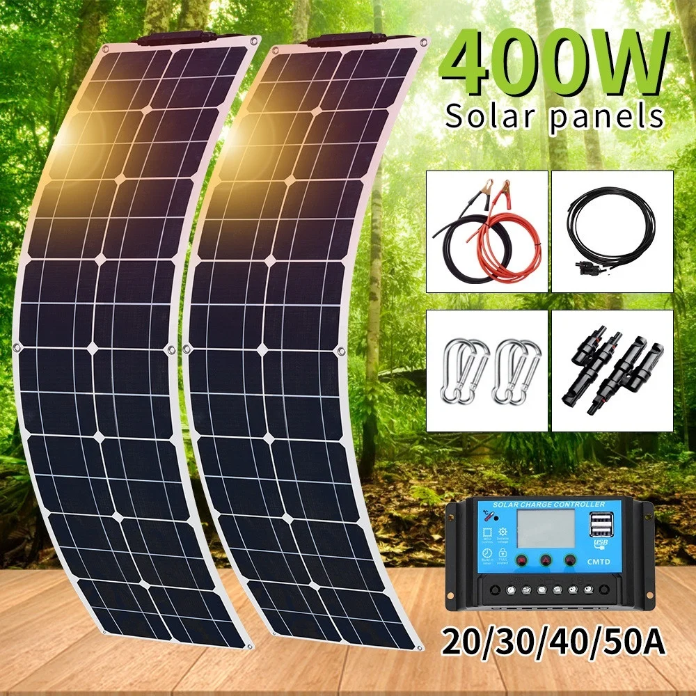 Новинка 50 Вт 2x200 Вт/ч Гибкая ПЭТ солнечная панель портативное моно зарядное