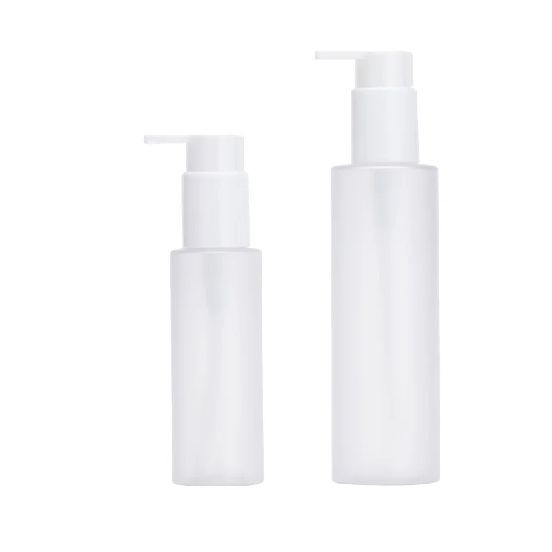 

20pcs Lotion Pump Bottle Round Clear Frost PET Plastic 3oz 4oz 100ml 200ml Empty Cosmetic Packaging Travel Refillable Bottles