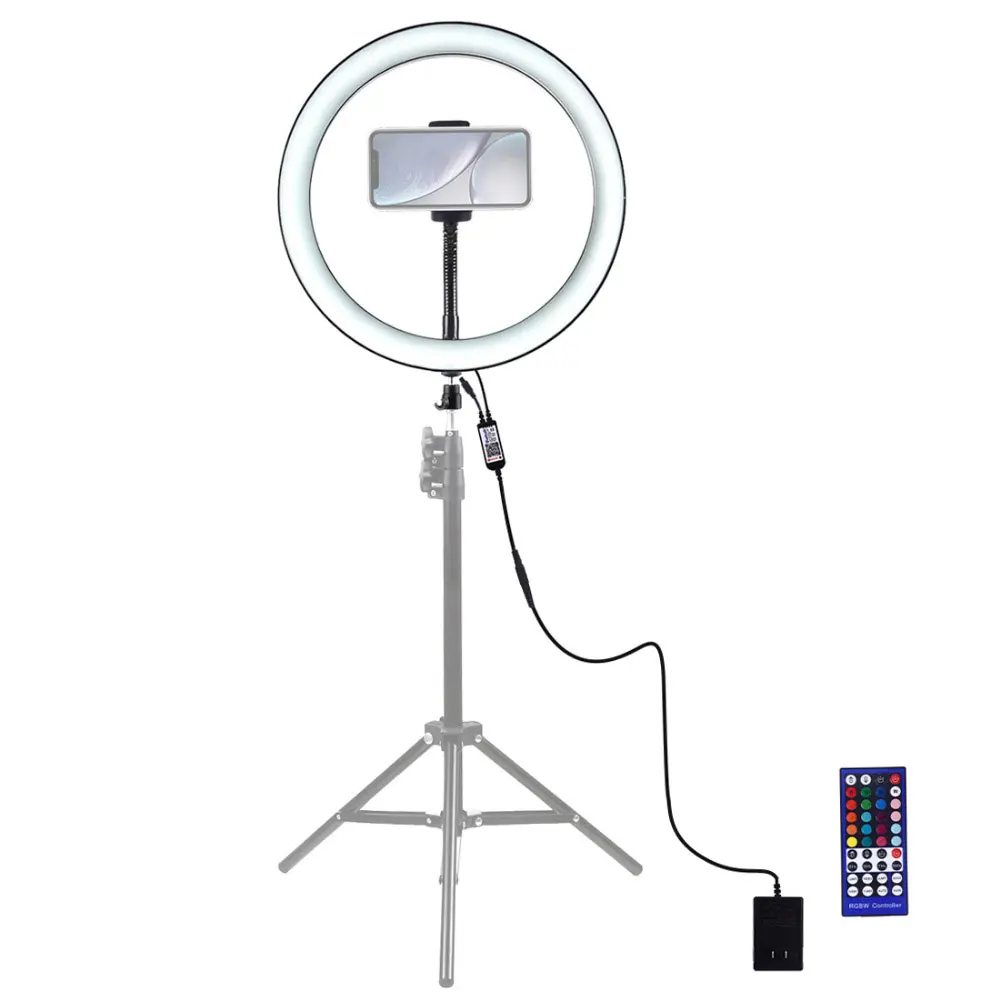 

PULUZ PU411 for Selfie Vlog Youtube Live Streaming 12 Inch 6000-6500k Dimmable LED RGB Video Ring Light Remote Control