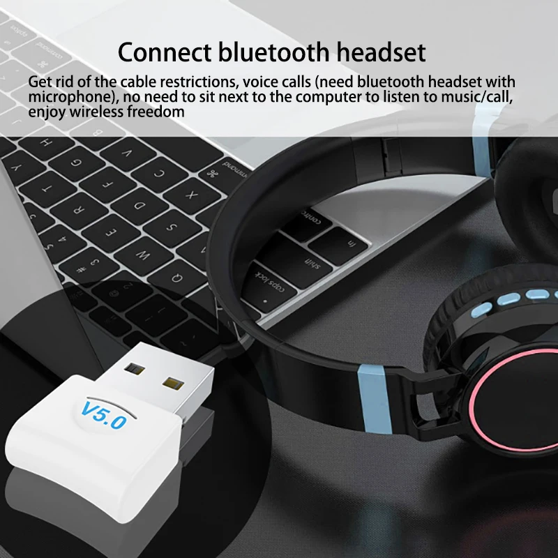 USB Wireless Bluetooth 5.0 Receiver Adapter Protable For Car Home Headset/Speaker Hands-Free Calling Stereo Audio Music | Электроника