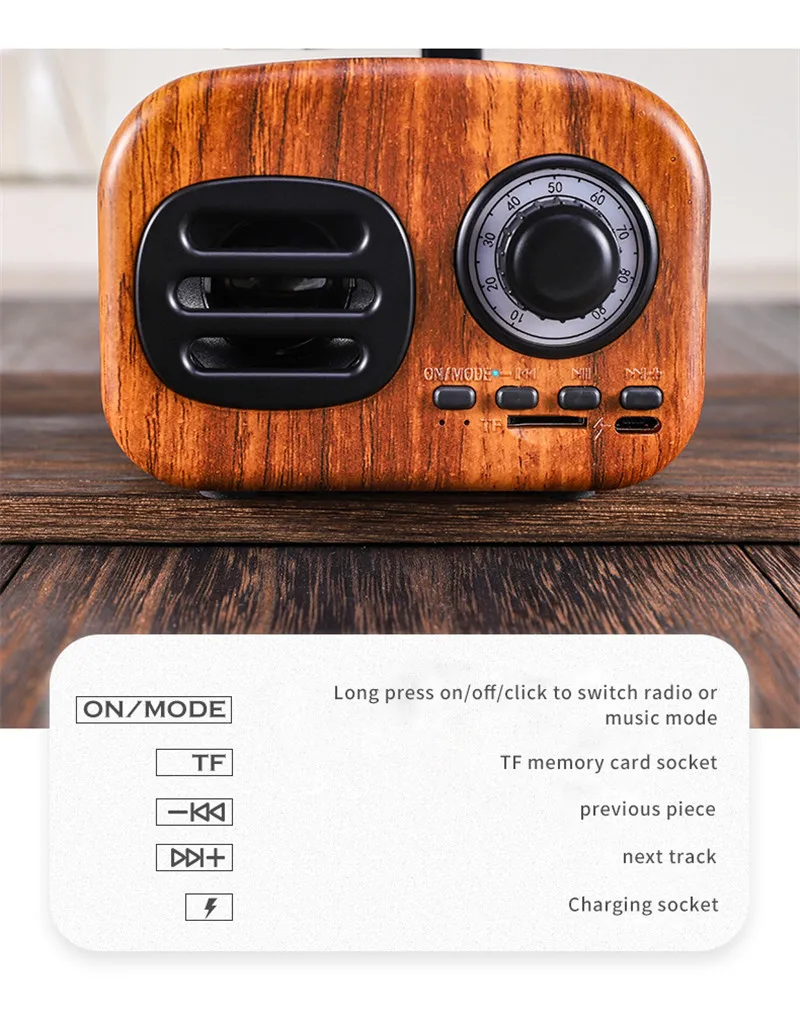 Ретро altavoz радио bluetooth портативный динамик Портативный мини беспроводной граммофон динамик Поддержка TF карты D8
