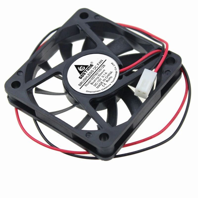 2 шт. Gdstime 2Pin DC 5 в 12 В 24 в 24 вольт 6 см 60x60x10 мм 60 мм двойной шариковый подшипник Бесщеточный вентилятор охлаждения 60 мм x 10 мм кулер