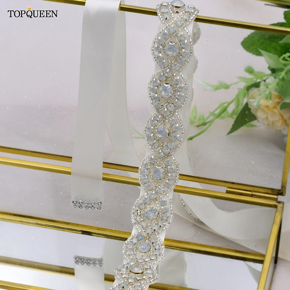 TOPQUEEN S28-P Свадебный опал стразы пояс модный для женщин кристалл свадьбы вечеринки