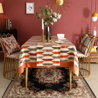 ready stock for home party and restaurant decorative modern elegant cotton farmhouse event dining table runner