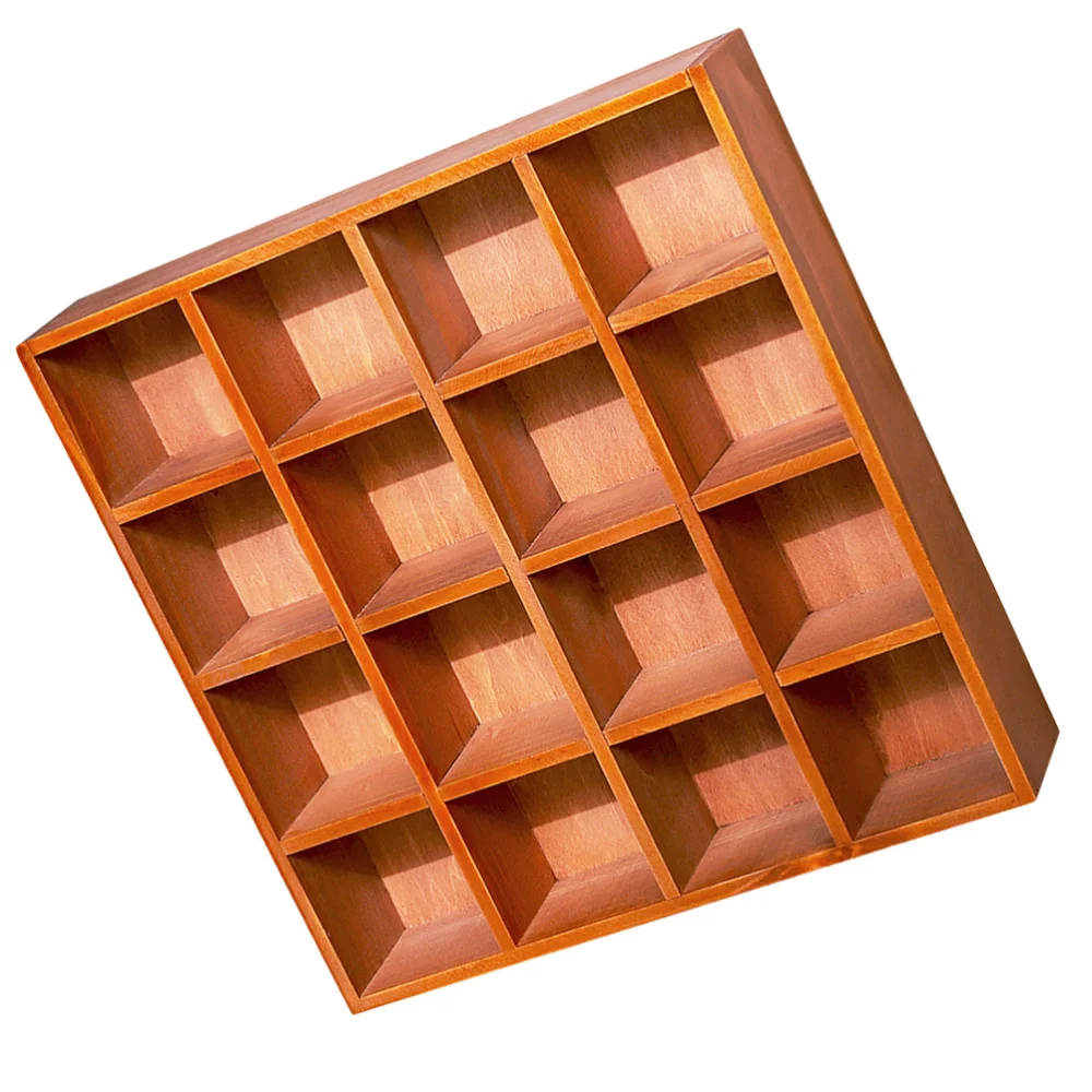 

Wooden Home Organizer 16 Grids Wall Shelf for Collections Gadget Display