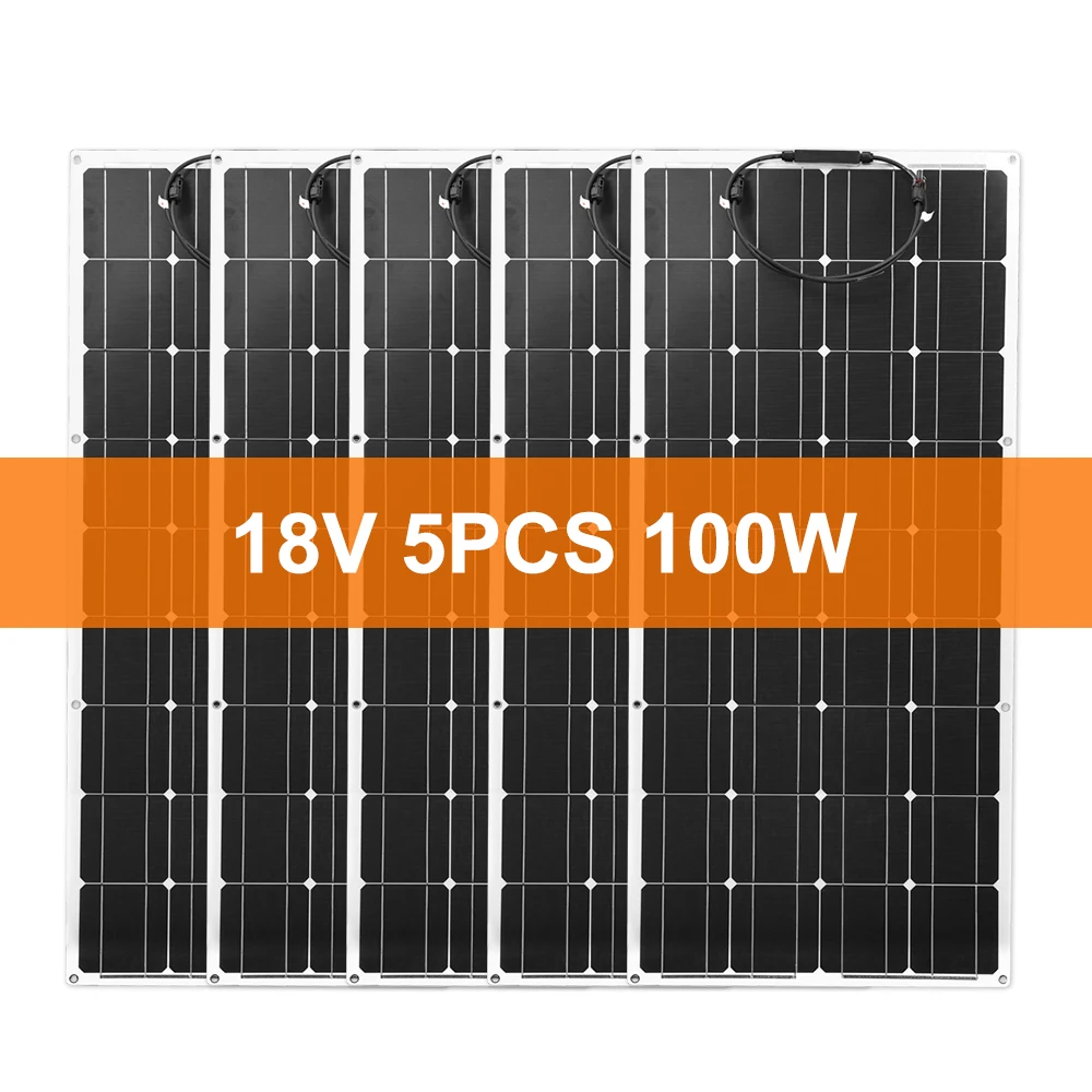 500W solar panel Dokio 100 Вт Гибкая монокристаллическая солнечная панель комплект для дома и RV& лодки 500 Вт 1000 Вт Гибкая солнечная панель Прямая поставка из Китая - Цвет: 500W solar panel