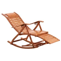 comfortable relax bamboo rocking chair with foot rest design living room furniture adult lounge chair recliner indooroutdoor