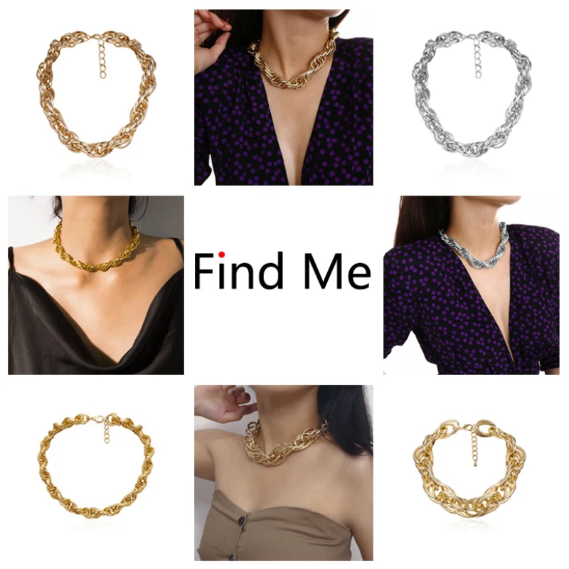 Женское винтажное ожерелье Find Me многослойное металлическое с цепочкой и