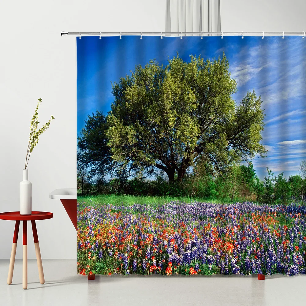 Китайский ландшафт цветы для душа узор пруда геометрический декоративные