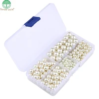 white ivory 6 8 10mm round imitation abs pearl beads set 340pcs for craft scrapbook decoration diy sewing craft supplies