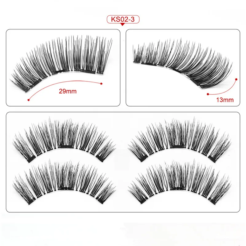 Накладные ресницы на магнитах с 3 магнитами магнитные натуральные накладные