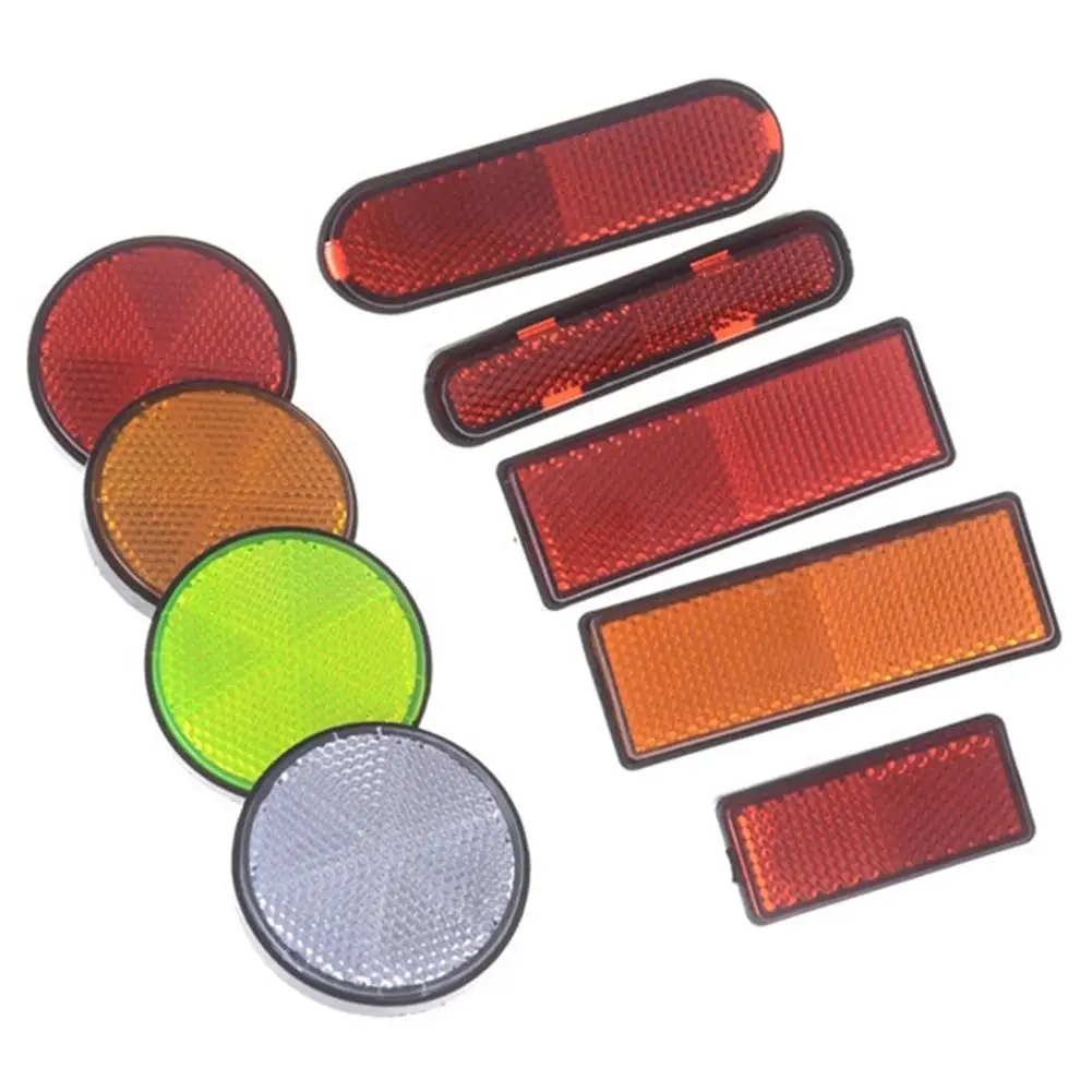 

80% HOT SALES!!! 2Pcs Rectangle Round Car Motorcycle Bike Caravan Lorry Screw On Safety Reflector