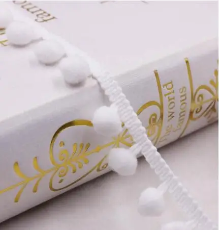 12mm white 2yards 2 ярда винтажная вышитая лента 1,2 см помпон лента с бахромой Кружево DIY Швейные аксессуары украшения принадлежности - Цвет: 12mm white 2yards