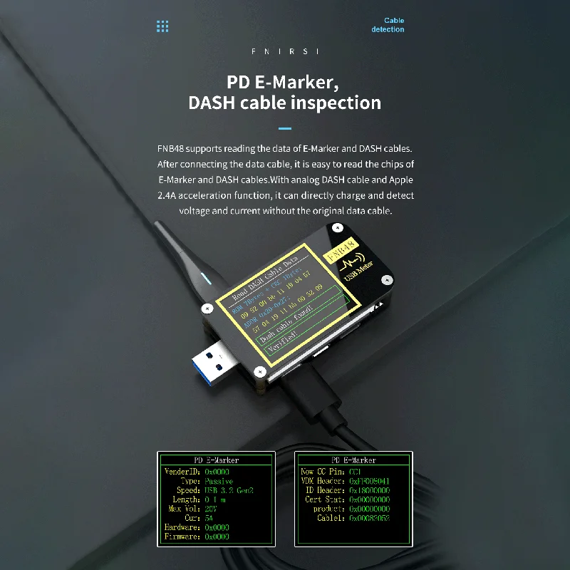 Вольтметр FNB48 PD амперметр QC4 + PD3.0 2 0 PPS USB-тестер измеритель емкости быстрой зарядки