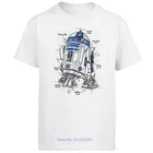 Рубашки с графическим рисунком R2D2, футболки с круглым вырезом и коротким рукавом, забавная Летняя мужская одежда в стиле Харадзюку