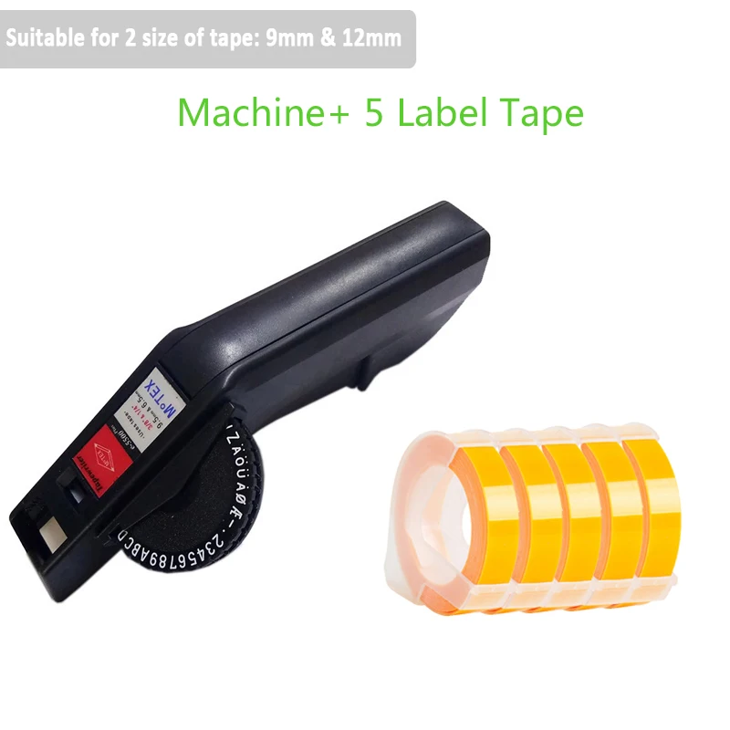 

Машина для тиснения E-5500B motex ручной принтер этикеток с 5 лент пластиковые надписи машина для 3D тиснение 9/12 мм лента для маркировки черного цв...