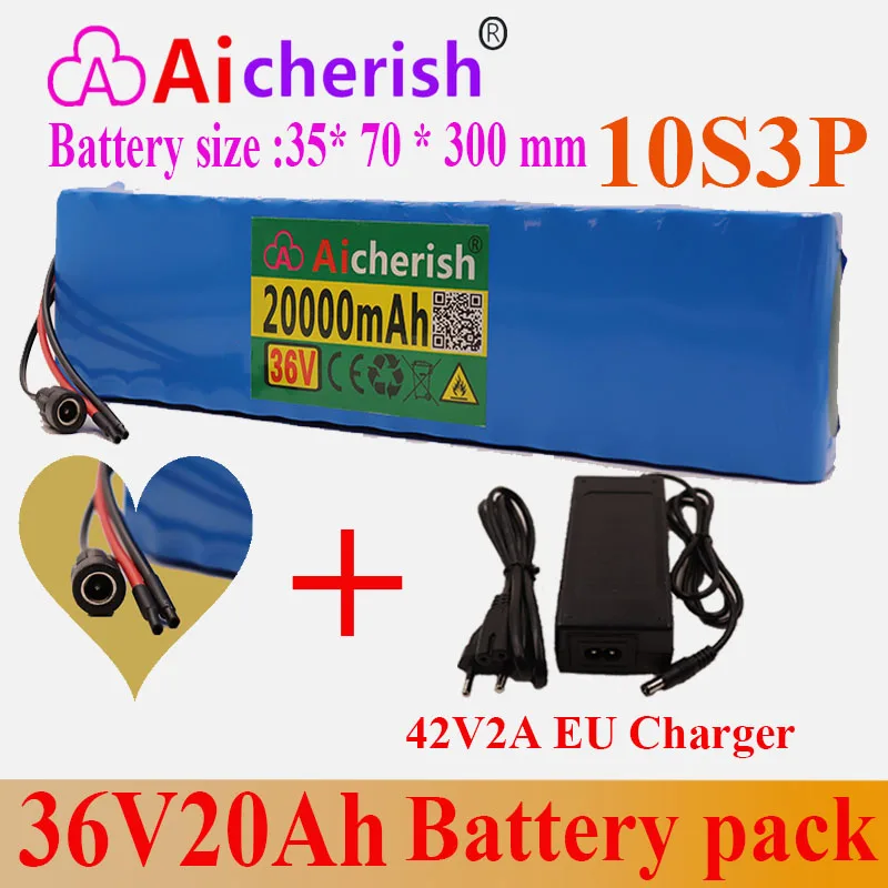 

18650 Battery Electric Bicycle Scooter Battery Pack 10S3P 36V 20ah 42V with BMS Overcharge, Overdischarge, Protection 500W 36v
