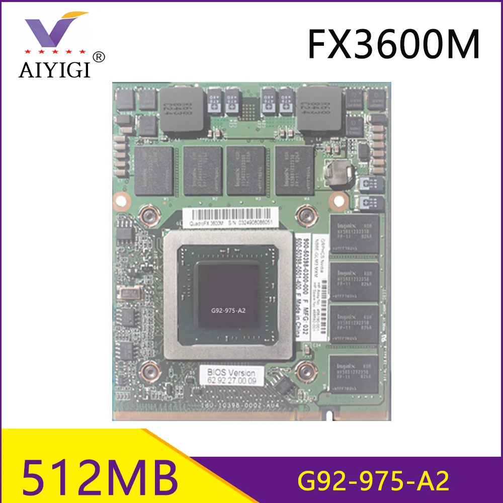 Видеокарта Quadro FX3600M FX 3600M GDDR3 512 МБ G92 975 A2 для HP Compaq 8710W Dell M15X M17X IBM Thinkpad W700