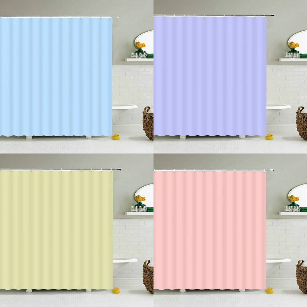 

Solid color Bathroom Shower Curtain Gradient Color Waterproof Polyester Bath Curtains High Quality Home Decor Bathroom Screen