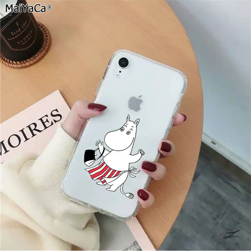 MaiYaCa прекрасный hippo Moomin прозрачный мягкий ТПУ чехол для телефона iPhone 11 pro XS MAX 8 7 6S Plus X 5 5S SE XR