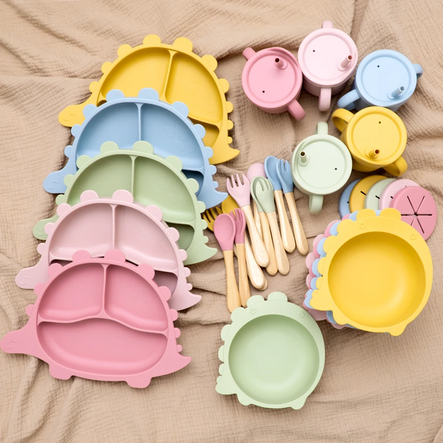 Newly Designed Weaning Feeding Children's Tableware Kawaii Shape Baby Sucker Food Plates Bowls Drinking Mug Snack Cup Stuff | Мать и