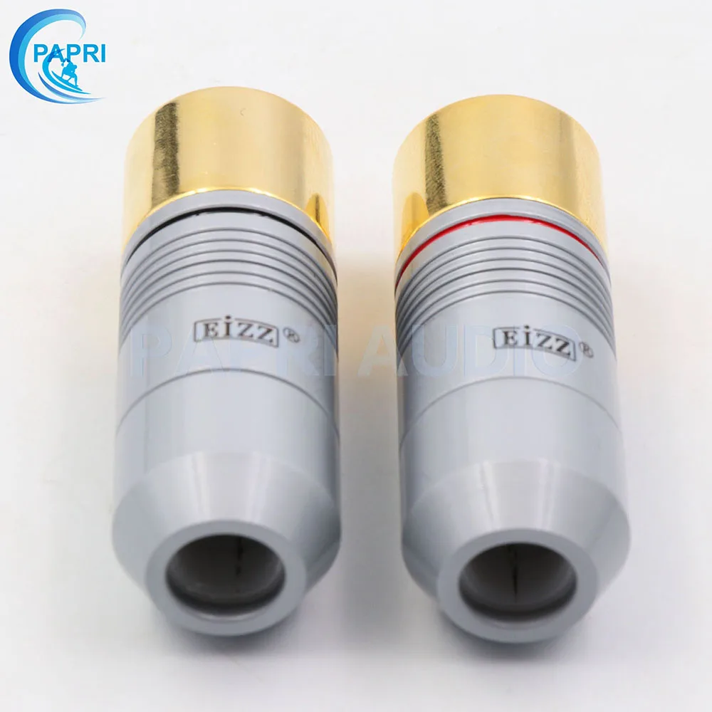 EIZZ 2 шт. Tellurium медь 3 булавки Мужской Женский XLR разъем MIC змея 24 К золото Платиновое покрытие аудио усилитель микрофонный кабель Jack