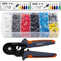ferrule crimping tool kit hexagonal sawtooth self adjustable ratchet wire terminals crimper kit with 1900pcs wire terminals