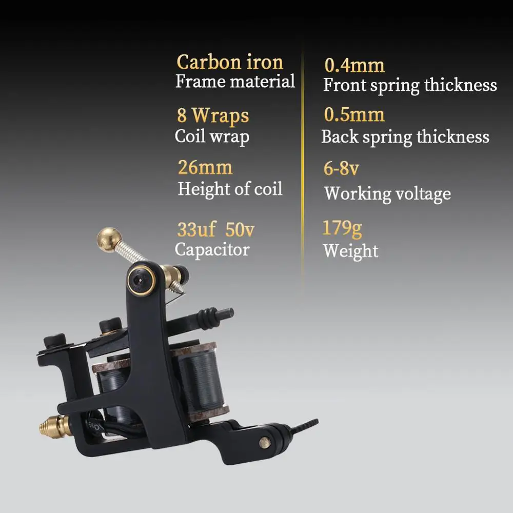 Машинка для тату-машинки Thomas Liner чугунная рама ручной работы 10 обмоточных катушек