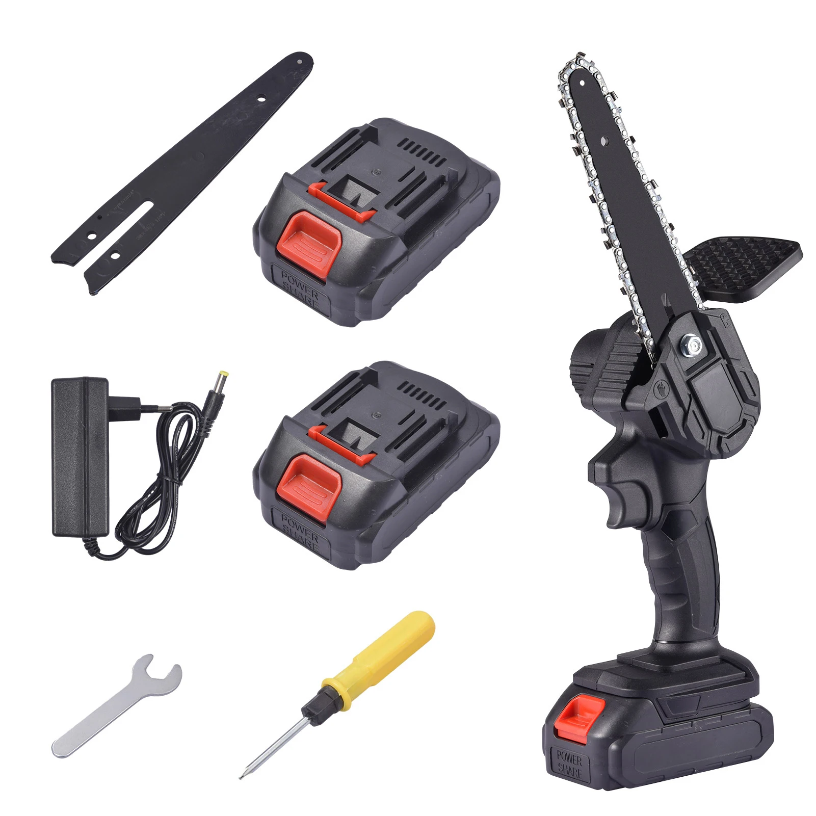 Portable 6 Inch Mini Electric Chainsaw Cordless Handheld Pruning Saw Battery Wood Cutter Home Garden Logging Power Tool