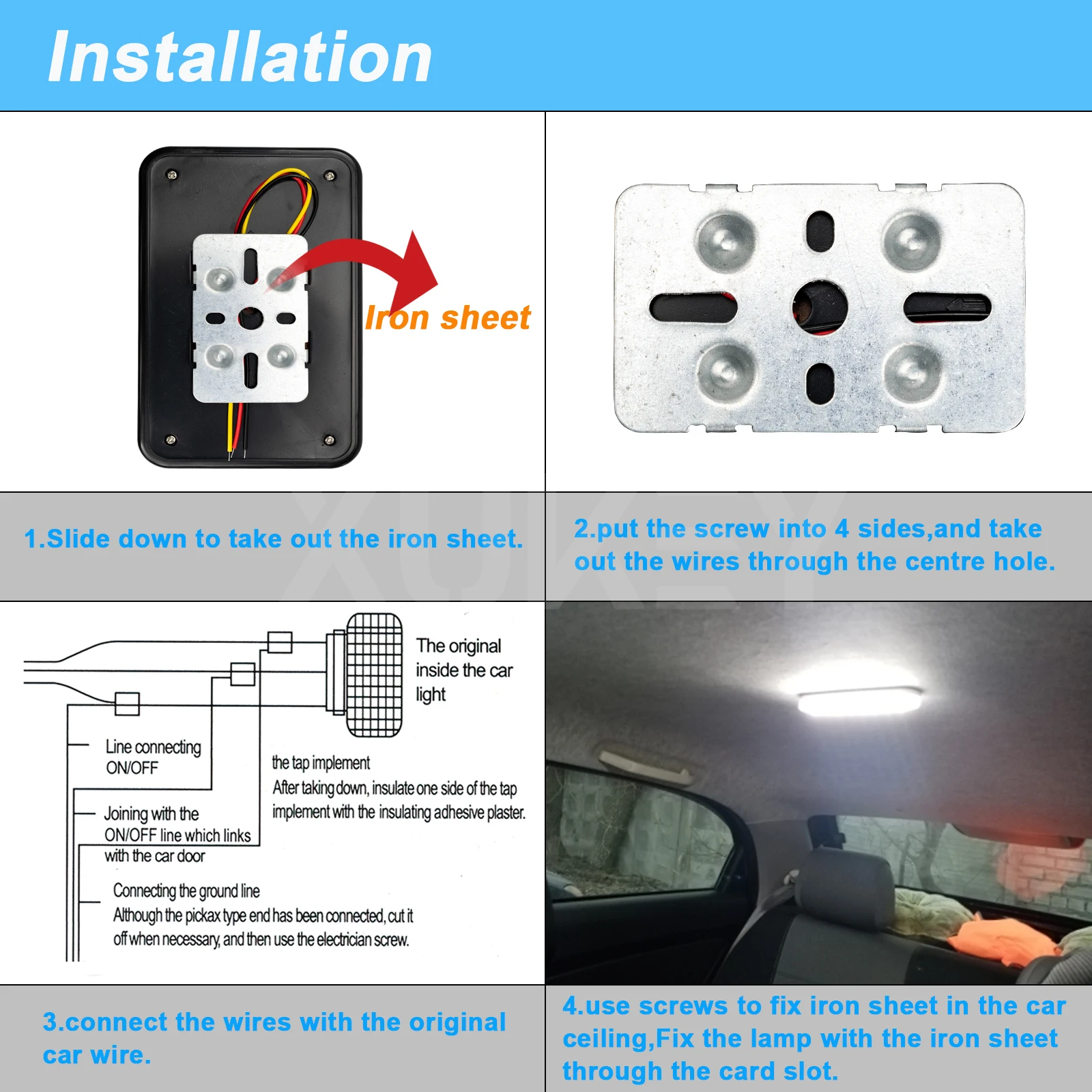 Потолочная светодиодная прямоугольная комнатная лампа белый колпачок на крышу