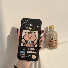 Retro sweet Bubble tea bear japanese Phone Case for Apple iPhone 12 11 Pro Max Xr Xs Max 7 8 Plus 12 7Plus case Cute Soft cover