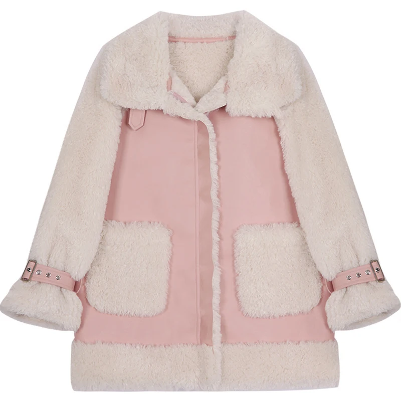 

Hstar Winter Coat Women Faux Fur Coat Thick Warm Overcoat Plush Particle Faux Lambs Wool Fur Jacket Women Loose Fashion Jackets