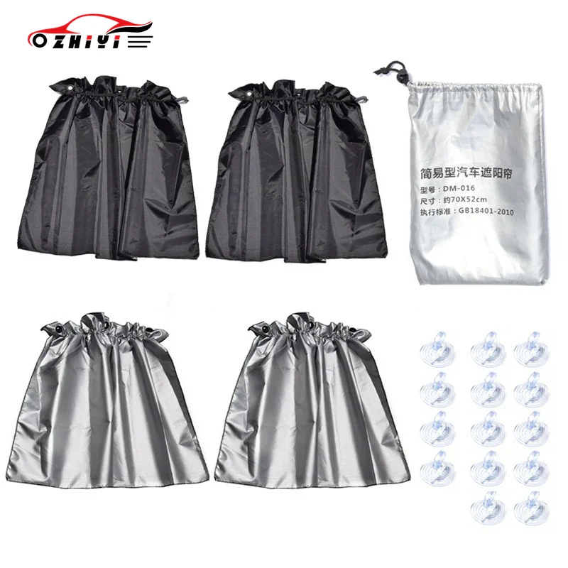 

Car Sunshade Curtains, 2 Pieces of 4 Pieces, Reflective Silver-coated Cloth To Protect Privacy and Heat Insulation for Cars.
