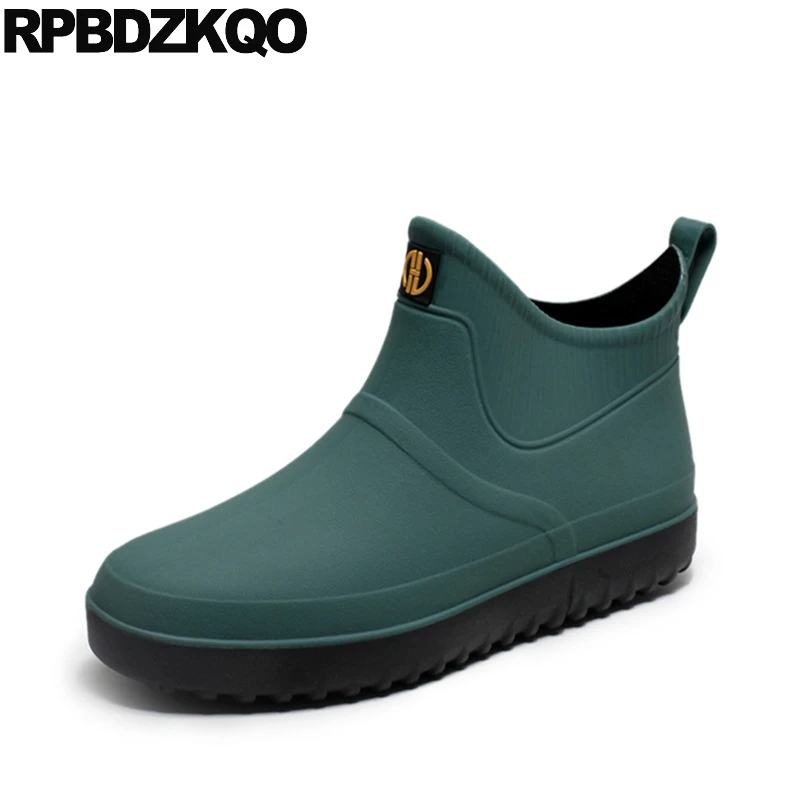 

2021 Chelsea High Top Green Non Slip Fall Autumn Booties Mens Rubber Rain Boots Shoes On Blue Waterproof Cheap Designer Short