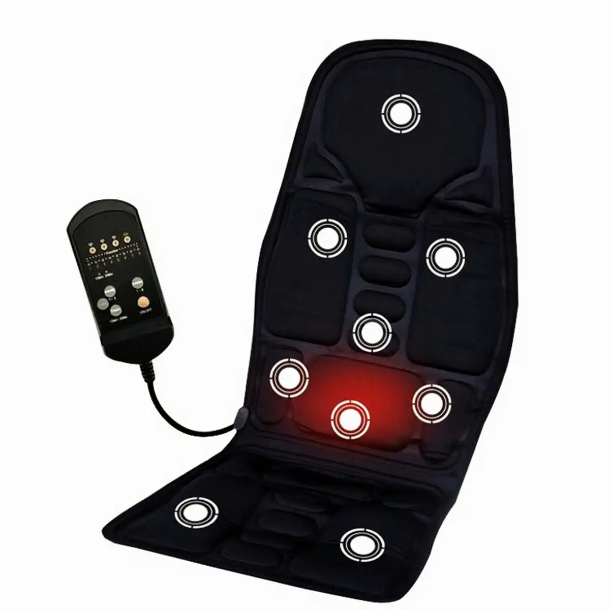

12V Massage Cushion for Car 3 Gears 8 Mods Heating Vibration Back Massage Chair Home Office Lumbar Neck Mattress Pain Relief